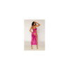 Ensemble Soutien-gorge et jupe longue en filet rose 